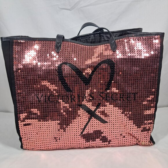 Victoria's Secret Pink Sequin Bling Show Stopper Tote Weekend Bag - Picture 2 of 13